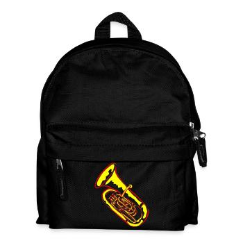 Tuba Musik in Neonfarben - Kinder Rucksack - Schwarz - Vorne