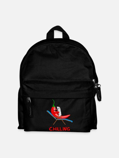 chilli, chilling, chilli, lazybones, lazy - Kids' Backpack - black