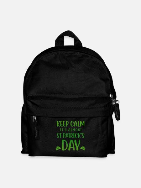 Keep Calm Is Almost St Patrick's Day - Kids' Backpack - black