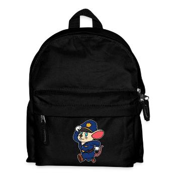 Polizei Maus Comic Polizist Kinder Baby Berufe - Kinder Rucksack - Schwarz - Vorne