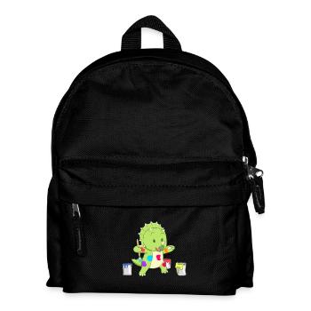 Dino little artist - Kids' Backpack - black - Front