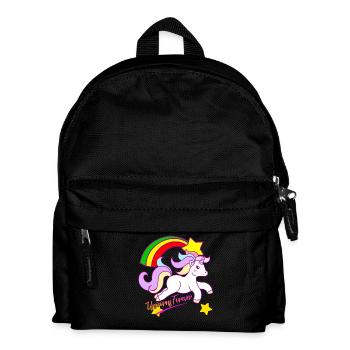 Regenbogen-Einhorn Forever - Kinder Rucksack - Schwarz - Vorne