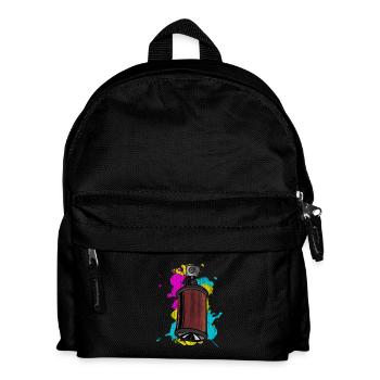 Graffiti spray can with spray paints - Kids' Backpack - black - Front
