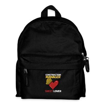 Construction Worker Heart Love Design - Kids' Backpack - black - Front