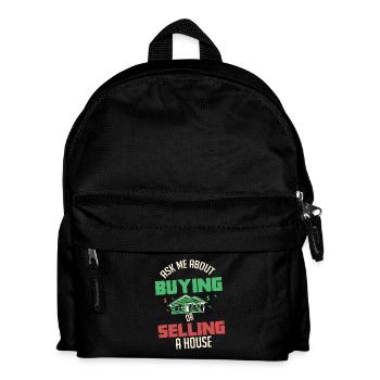 Immobilienmakler - Kinder Rucksack - Schwarz - Vorne
