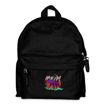 Hyäne Wildtier Afrika Safari Aasfresser Geschenk - Kinder Rucksack - Schwarz - Vorne