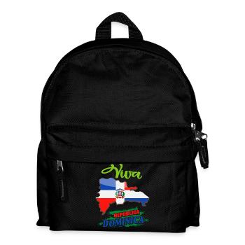 Dominican Republic Flag Design - Kids' Backpack - black - Front