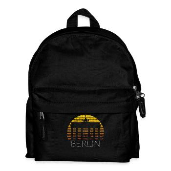 Berliner Skyline Berlin Schriftzug Fan Geschenk - Kinder Rucksack - Schwarz - Vorne