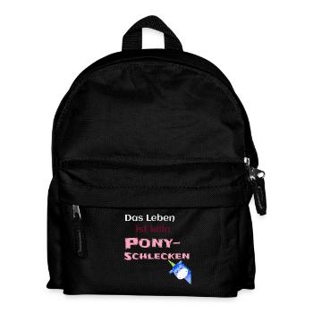 Das Leben ist kein Ponyschlecken pink - Kinder Rucksack - Schwarz - Vorne