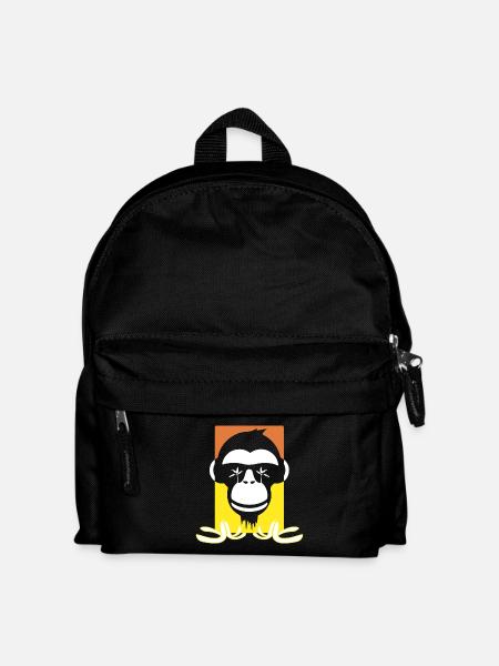 Lustiger Affe - Kinder Rucksack - Schwarz
