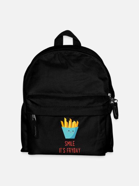 Pommes Frites - Kinder Rucksack - Schwarz