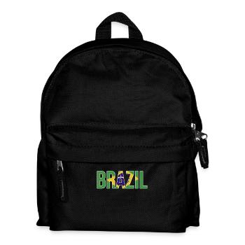 Brazilian flag typography - Kids' Backpack - black - Front