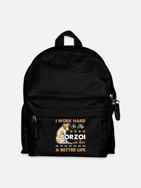 Barsoi Gib meinem Barsoi ein besseres Leben - Kinder Rucksack - Schwarz