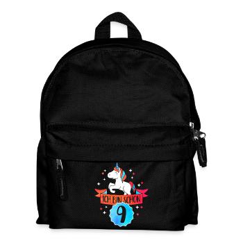 J’ai neuf ans - anniversaire-Einhorn - Sac à dos Enfant - noir - Devant