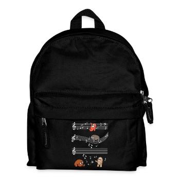 Music slots on note bars - Kids' Backpack - black - Front