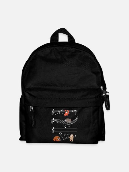 Music slots on note bars - Kids' Backpack - black