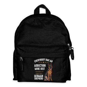 Meine Sucht: Deutscher Schäferhund - Kinder Rucksack - Schwarz - Vorne