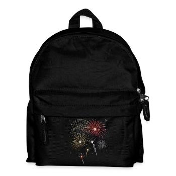 Silvester. Buntes Feuerwerk mit Sternen. - Kinder Rucksack - Schwarz - Vorne