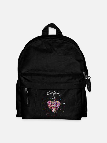 Konfetti im Herzen - Kinder Rucksack - Schwarz