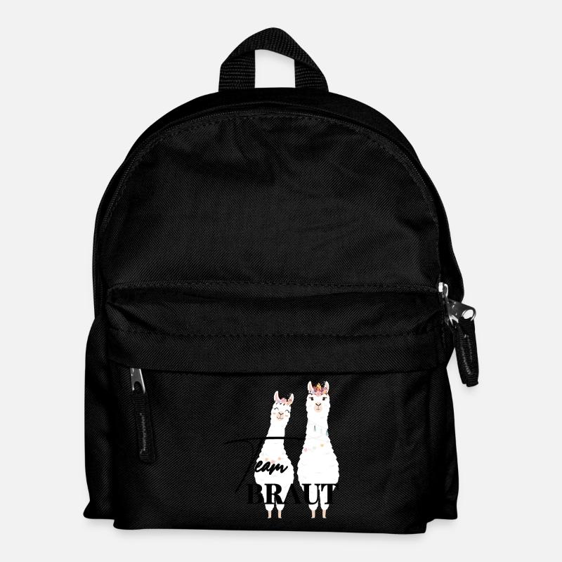 Team Braut Alpaca Lama Alpaka JGA Party Geschenk - Kinder Rucksack - Schwarz