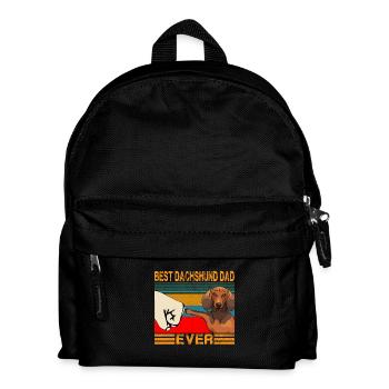 Bester Dackel Dad Ever Funny Cat Daddy Vatertag - Kinder Rucksack - Schwarz - Vorne