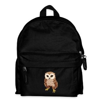 Chouette animaux sauvages animaux de la forêt hiboux zoologie nocturne - Sac à dos Enfant - noir - Devant