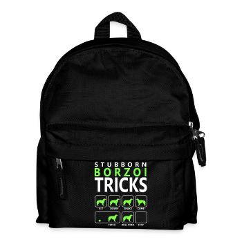 Hartnäckige Borzoi-Tricks - Kinder Rucksack - Schwarz - Vorne