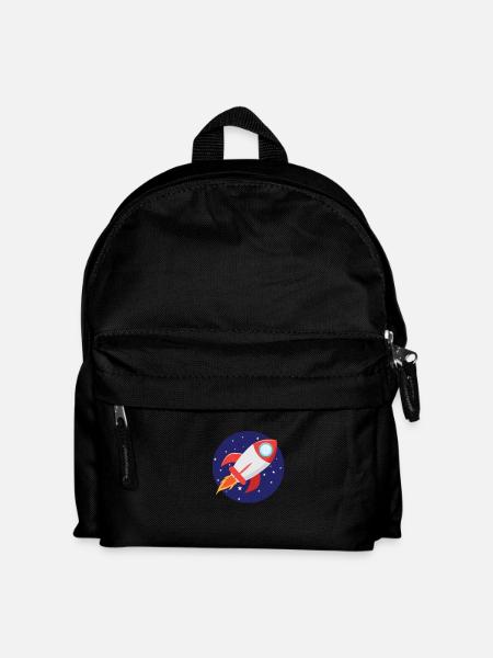 Rakete mit Sternen - Kinder Rucksack - Schwarz