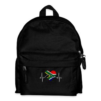 Cape Town Skyline Heart South Africa Flag Table Mountain - Kids' Backpack - black - Front