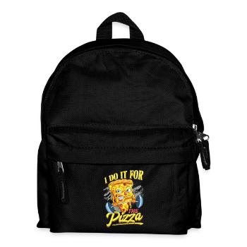 Pizza Hantel Ich bin nur für Pizza hier - Kinder Rucksack - Schwarz - Vorne