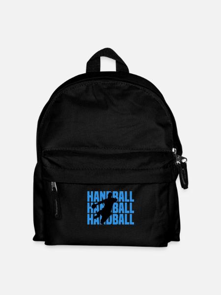 Handball Silhouette Neon Blau - Kinder Rucksack - Schwarz