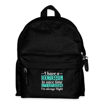 Promotion Doktorandenabschluss - Kinder Rucksack - Schwarz - Vorne