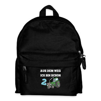 Aus dem Weg ich bin schon 2 Kindergeburtstag - Kinder Rucksack - Schwarz - Vorne