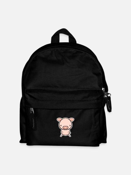 Schweinchen Cartoon - Kinder Rucksack - Schwarz
