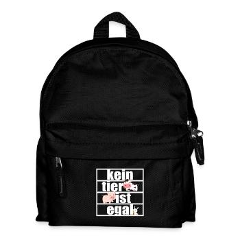 Kein Tier Ist Egal Pro Vegan Vegetarier Tierschutz - Kinder Rucksack - Schwarz - Vorne