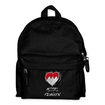 Mittelfranken - Frankenwappen Love Wappen Franken - Kinder Rucksack - Schwarz - Vorne