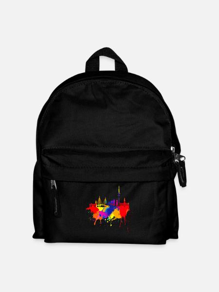 Hamburg Skyline Bunte Farben Malerei Kunst Perle - Kinder Rucksack - Schwarz