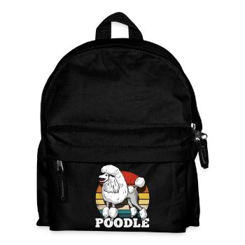Retro Pudel - Kinder Rucksack - Schwarz - Vorne