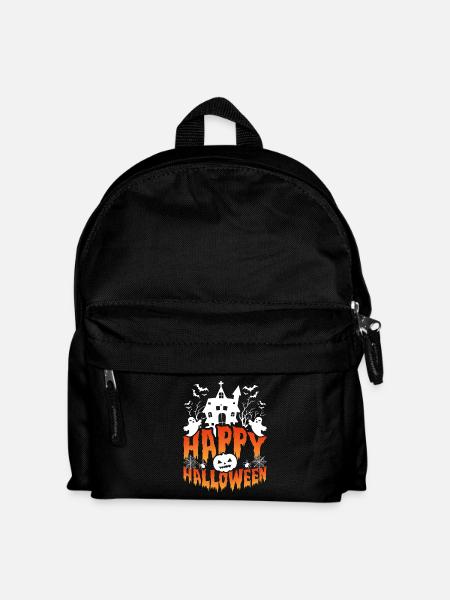 Happy Halloween Gruselhaus Szene - Kinder Rucksack - Schwarz
