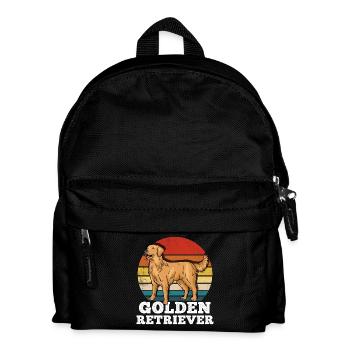 Golden Retriever - Kinder Rucksack - Schwarz - Vorne