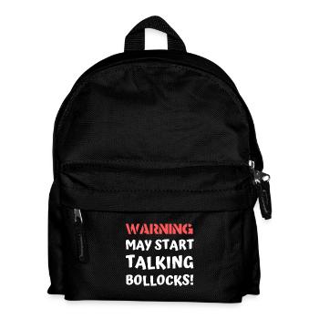 Warnung kann anfangen, Bollocks Offensive Joke zu sprechen - Kinder Rucksack - Schwarz - Vorne