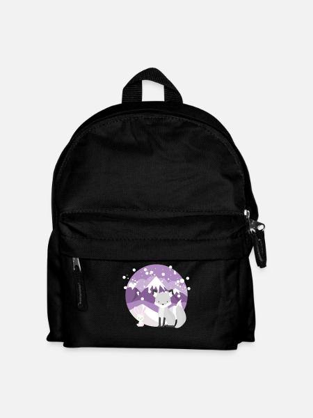 A Fox And A Little Rabbit With Mountains In The - Kids' Backpack - black