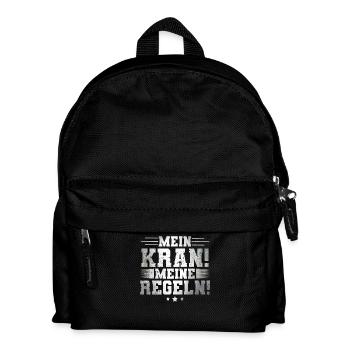 Mein Kran! Meine Regeln! - Kinder Rucksack - Schwarz - Vorne