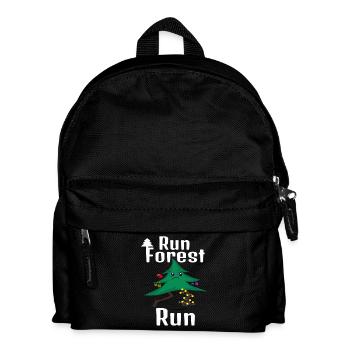 Lauf Forest Lauf! Weihnachtsbaum - Kinder Rucksack - Schwarz - Vorne