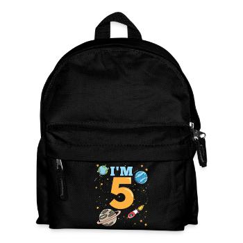 5. Geburtstag Weltraum - Kinder Rucksack - Schwarz - Vorne