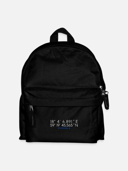 Stockholm Schweden Gps Koordinaten - Kinder Rucksack - Schwarz