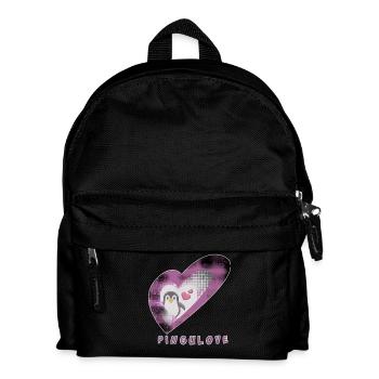 Pingulove Herzenspinguin Design - Kinder Rucksack - Schwarz - Vorne