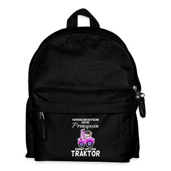 Bäuerin Diese Prinzessin Kommt Mit Dem dem Traktor - Kinder Rucksack - Schwarz - Vorne