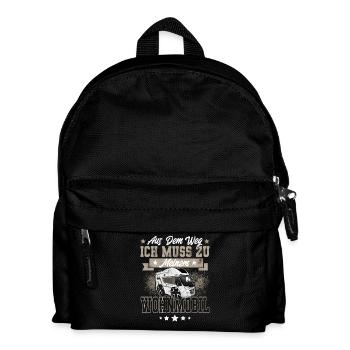 Camping Camper Wohnmobil - Kinder Rucksack - Schwarz - Vorne