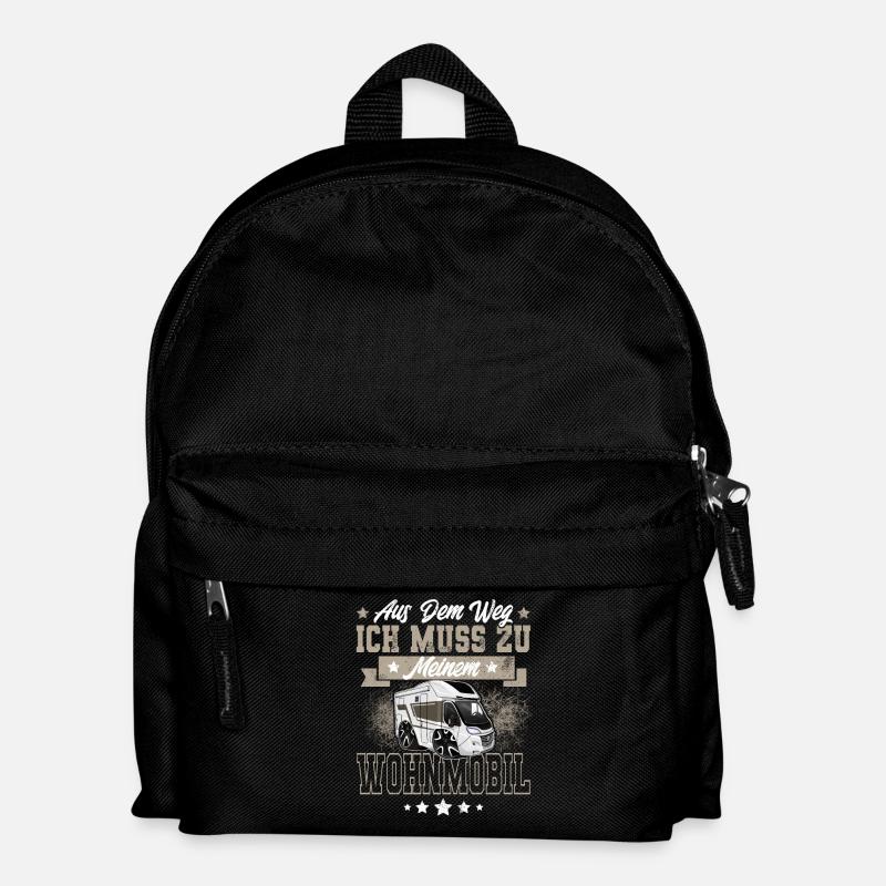 Camping Camper Wohnmobil - Kinder Rucksack - Schwarz